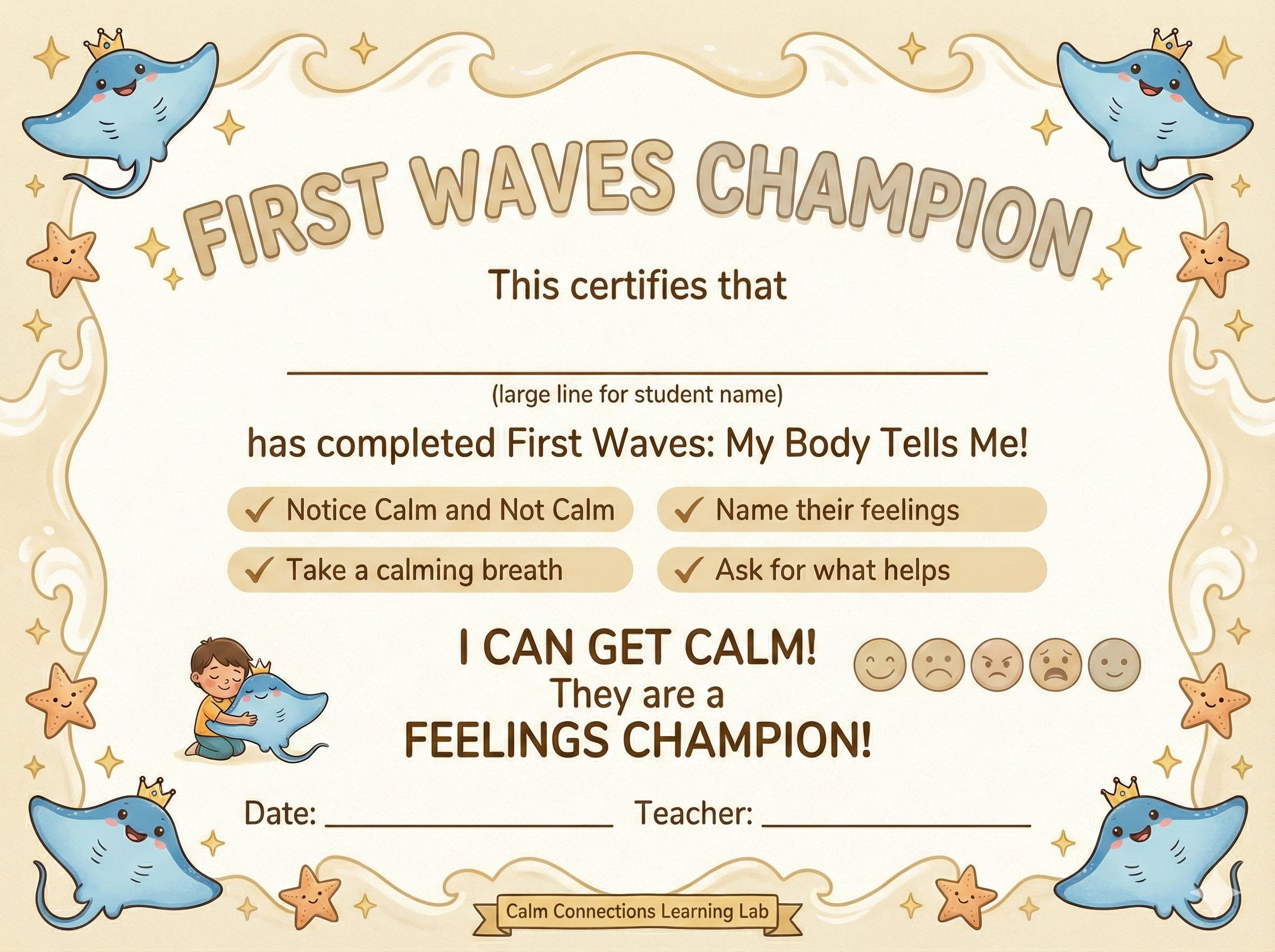 First Waves Completion Certificate